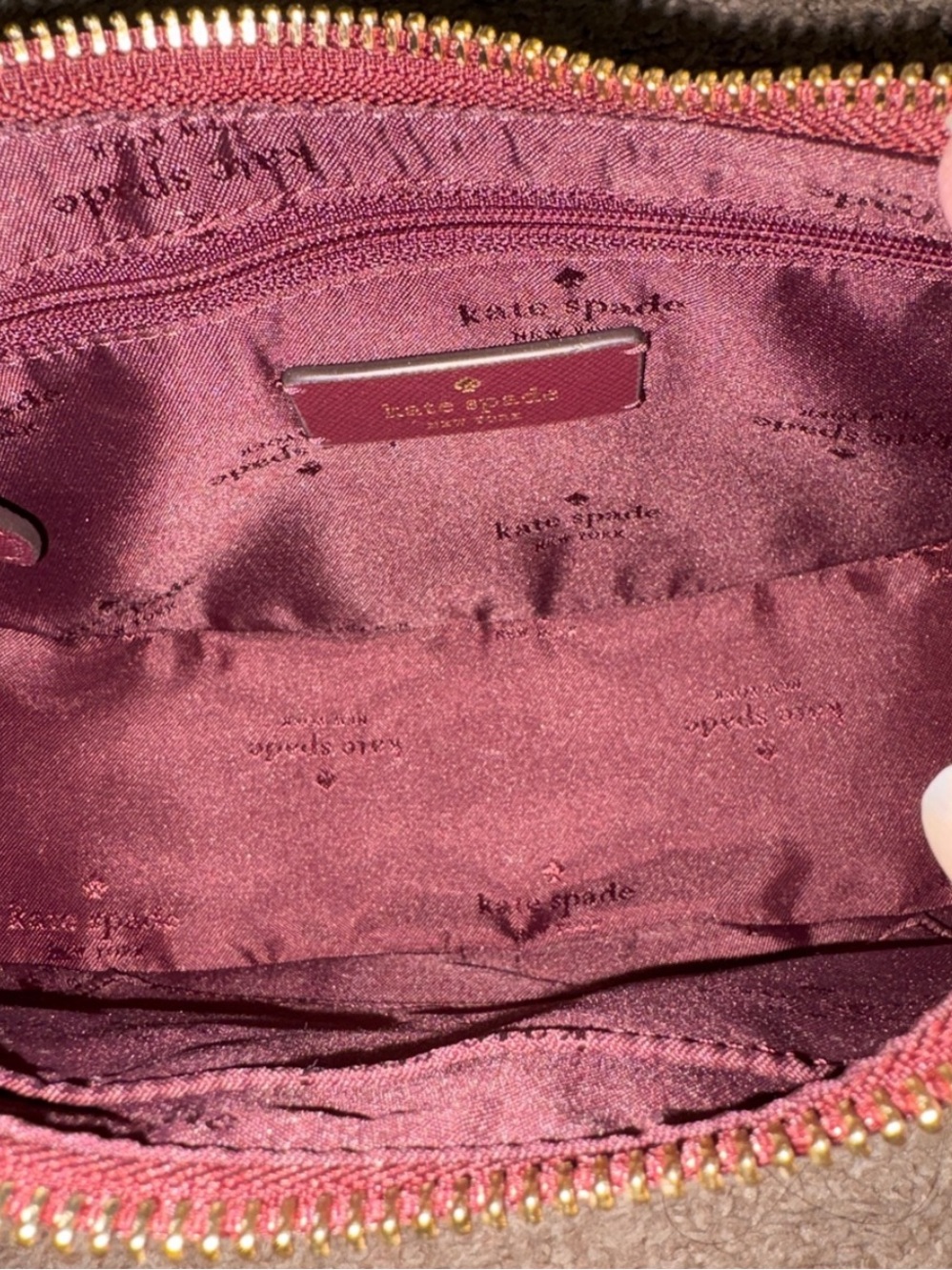 NWT-Kate Spade-SET-Madison-Crescent Bag &Cardholder-Dk Merlot-Forest Blooms-$468 - Picture 7 of 15